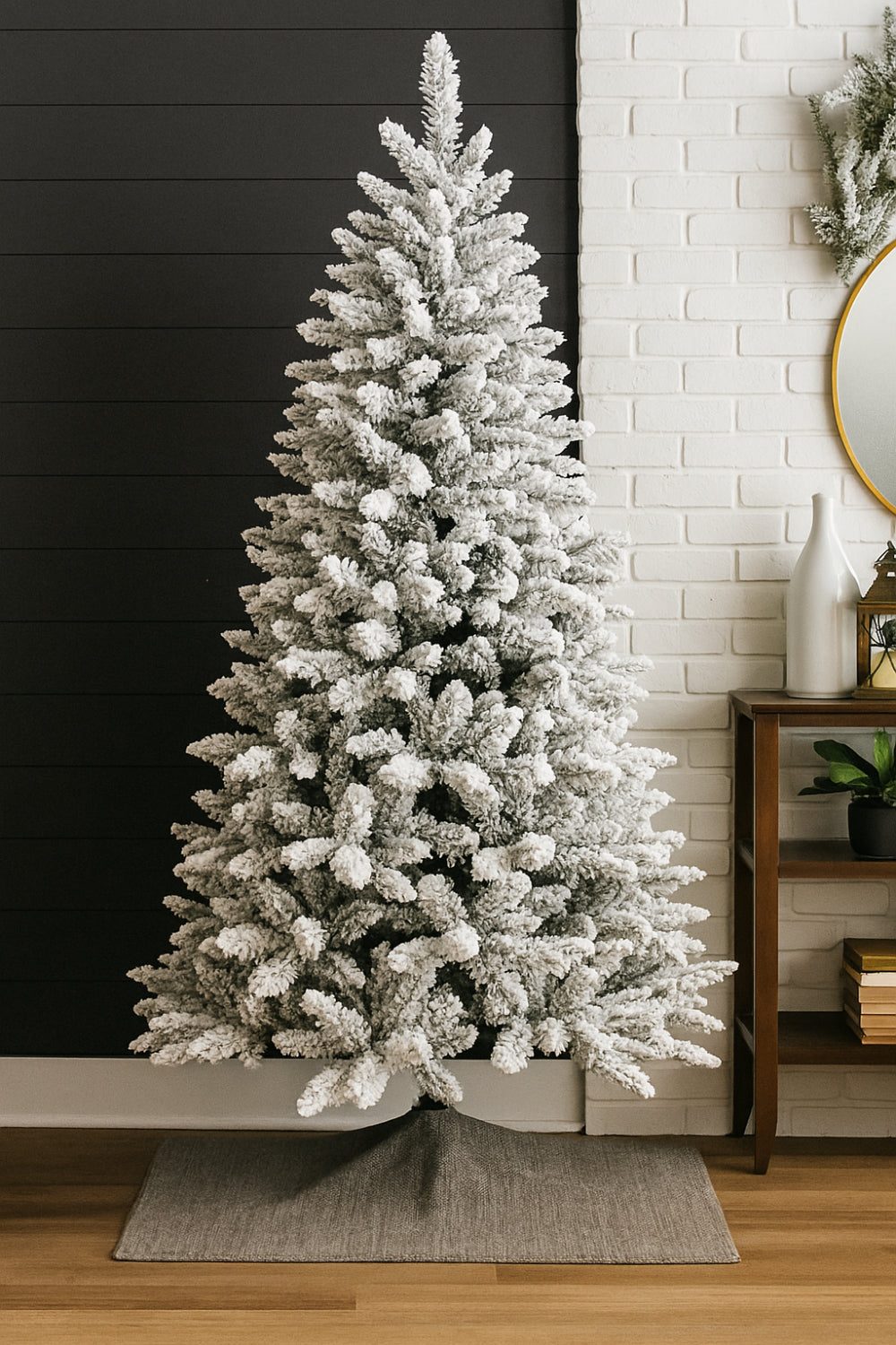 Gansu 7' Flocked Mixed Tips Christmas Tree - White