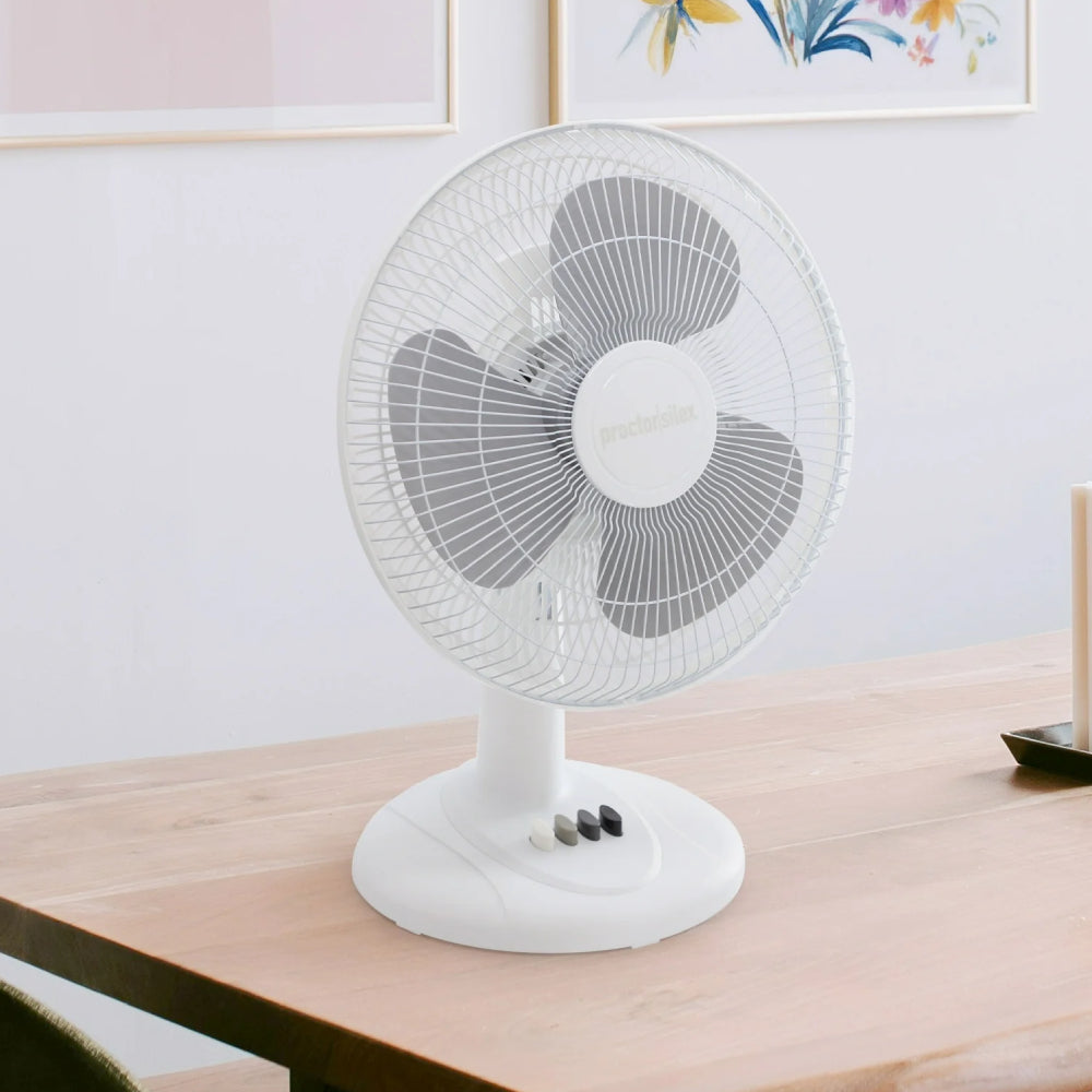 Proctor Silex 12" Table Fan – White