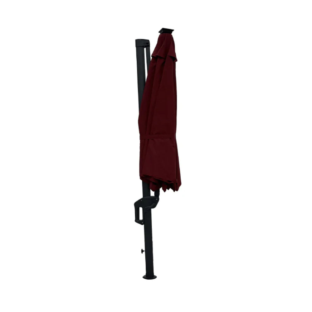 The Outdoor Institute Roma 9.8' Hanging LED Light Umbrella - Red/Black