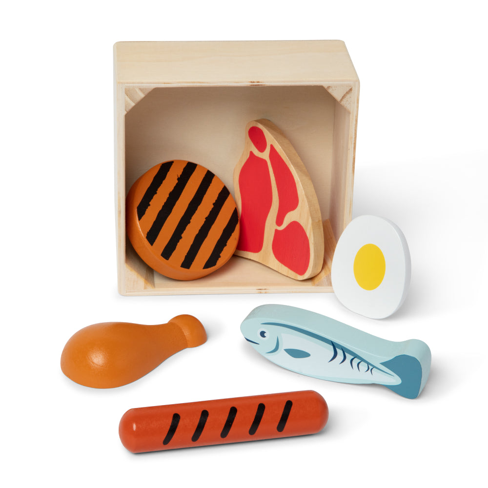 Melissa and Doug Wooden Food Groups Play Set (6-Piece) - Protein