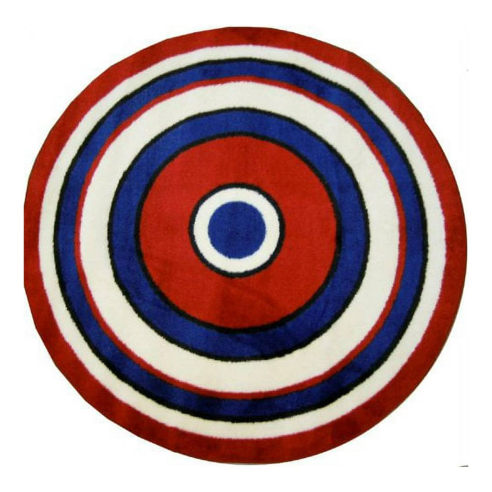 L.A Rugs 4'3" x 4'3" Fun Time Concentric 2 Round Area Rug