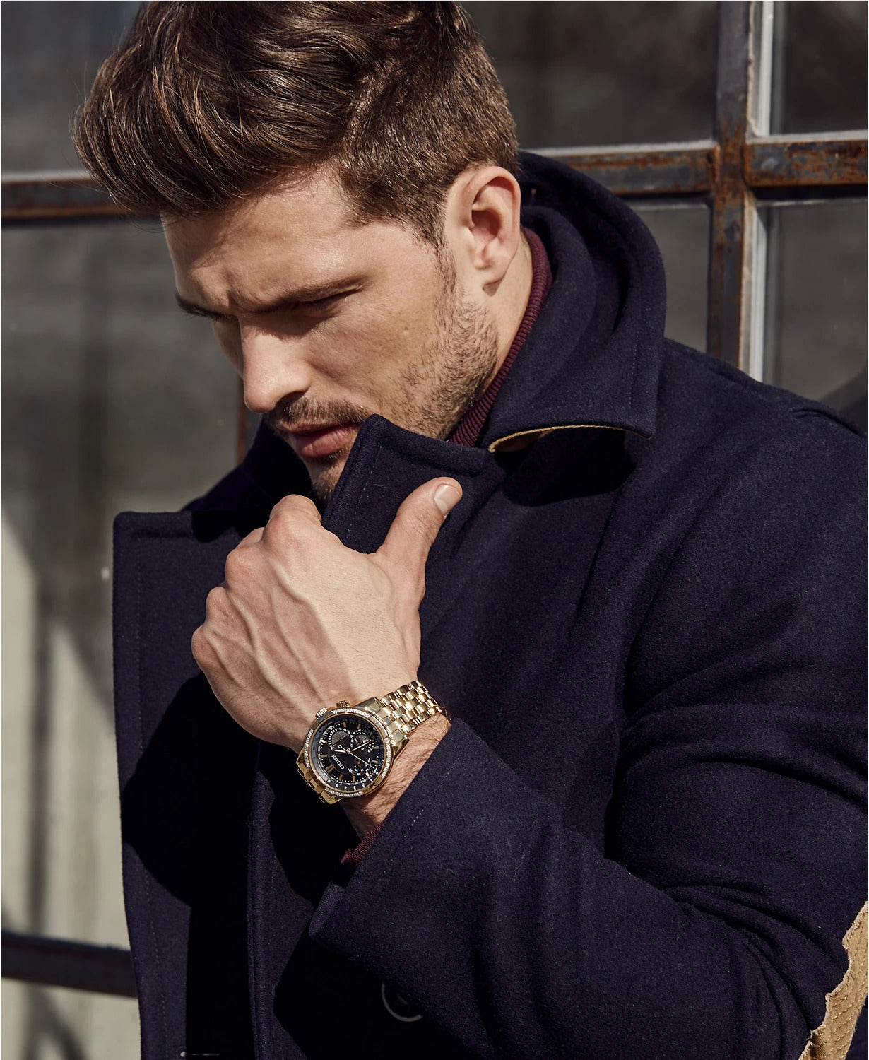 Citizen Calendrier Men's 44mm Eco-Drive Ring Stainless Steel Bracelet Watch - Black - Curacao