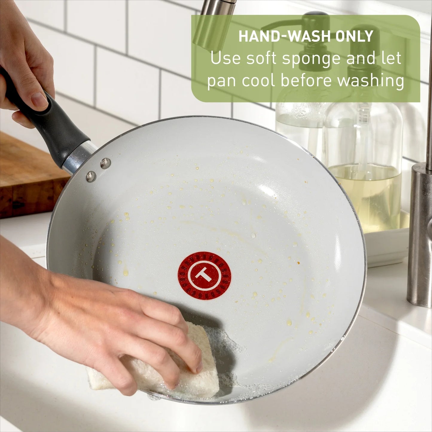 T-Fal Simply Cook Ceramic Fry Pan Set - Gray