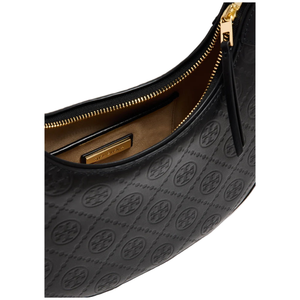 Tory Burch Monogram Crescent Bag - Black
