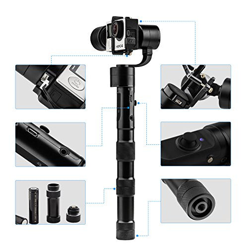 Zhiyun-Tech Evolution 3 Axis Handheld Gimbal Stabilizer for Go Pro - Jet Black - Curacao