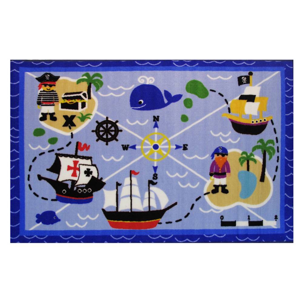 L.A Rugs Fun Time Buried Treasures Rectangular Area Rug - Blue