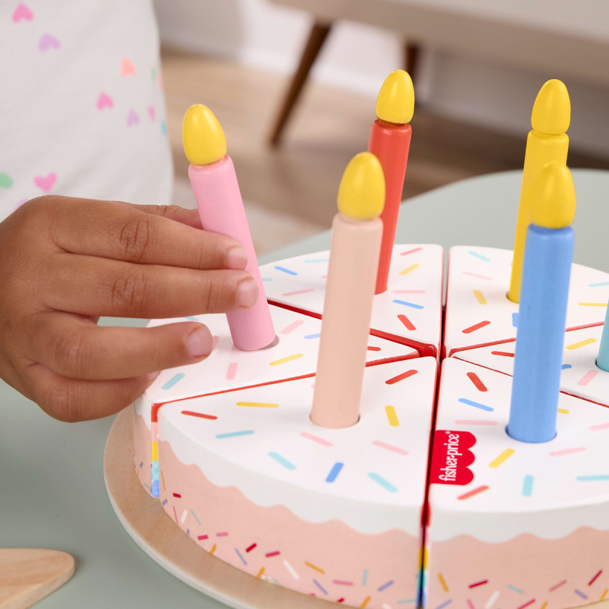 Fisher Price Wooden Birthday Cake Set - (14 Pieces)