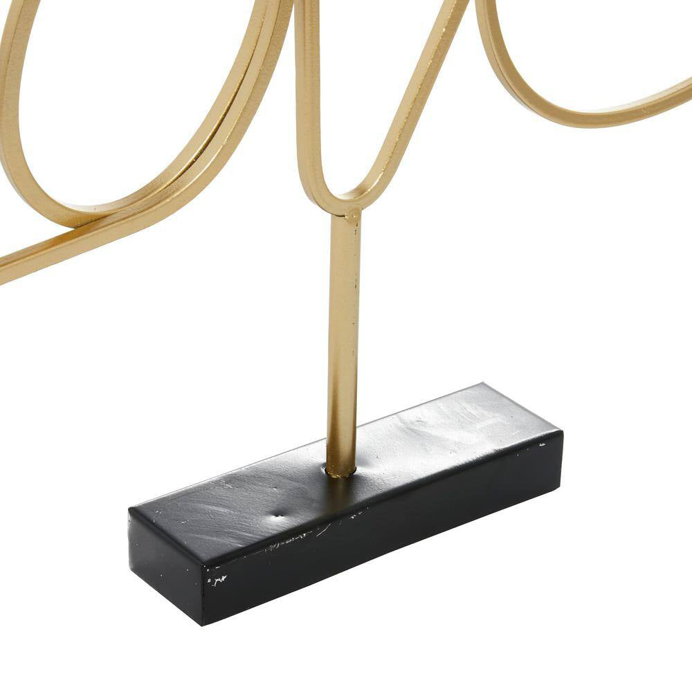 UMA Enterprises Contemporary 13.3" Metal Decorative Love Sign Sculpture - Gold