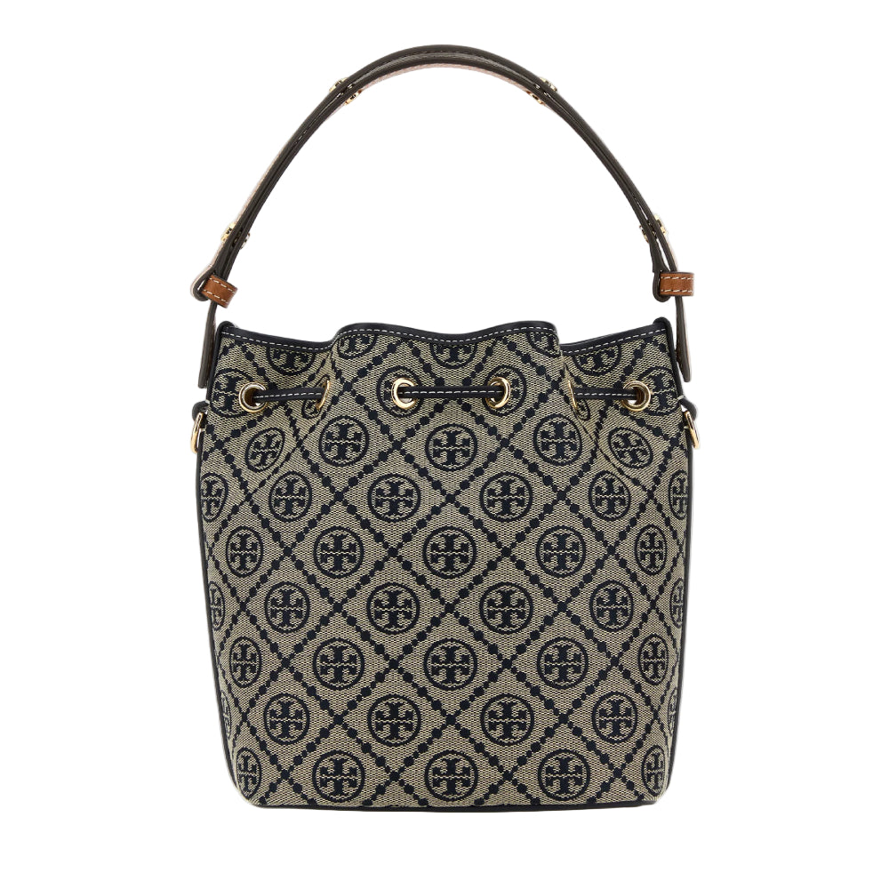 Tory Burch Monogram Bucket Bag- Gray/Black