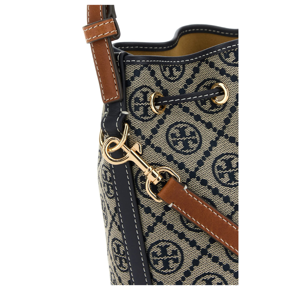 Tory Burch Monogram Bucket Bag- Gray/Black