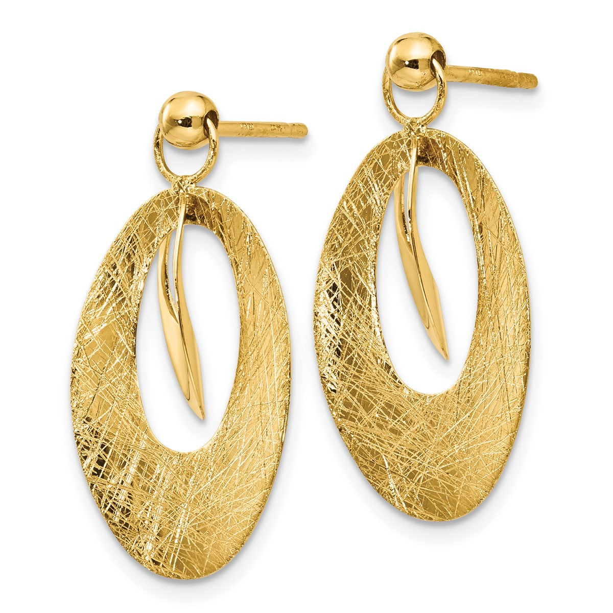 14K Leslie's Women's Reversible Post Drop and Dangle Earrings in 14K Yellow Gold