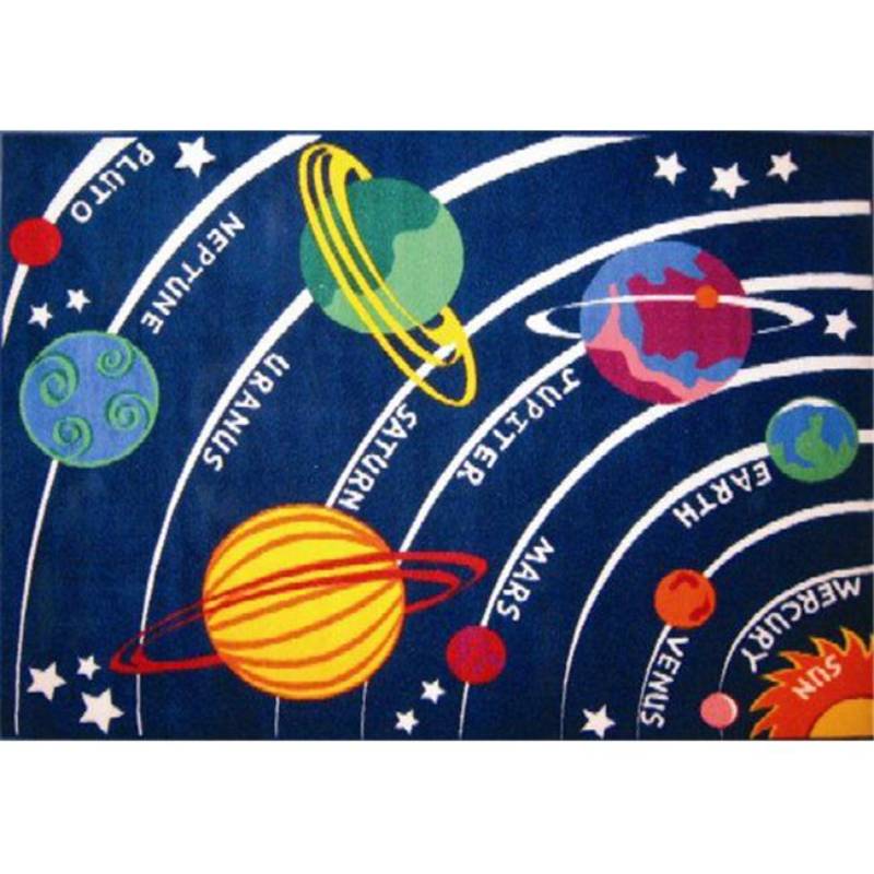 L.A Rugs Fun Time Solar System Rectangular Area Rug - Blue