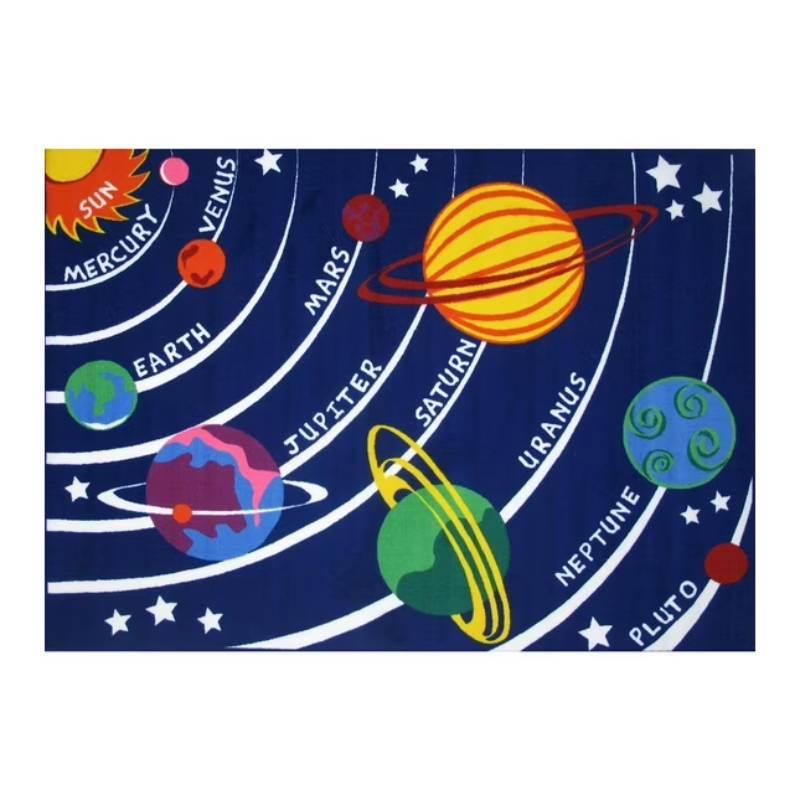 L.A Rugs Fun Time Solar System Rectangular Area Rug - Blue