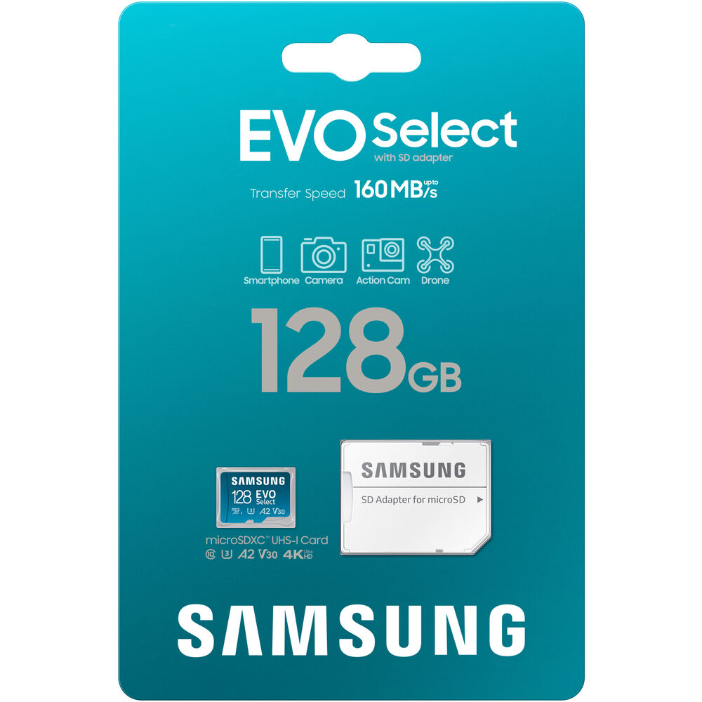Samsung 128GB EVO Select microSDXC Card with SD Adapter
