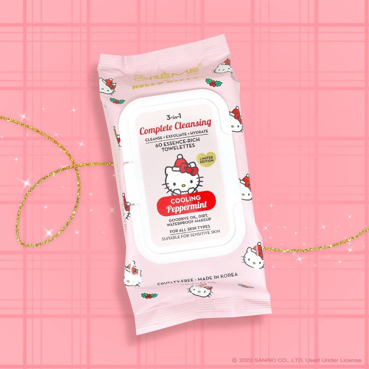 The Creme Shop Hello Kitty 3-in-1 Hydrate Wipes - Peppermint