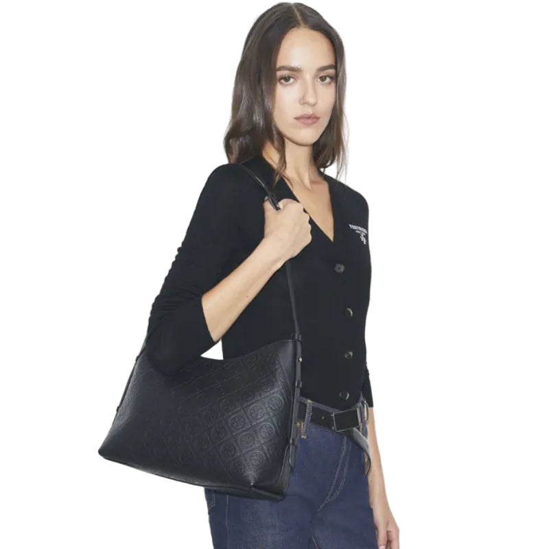 Tory Burch Pebble T Messenger Bag - Black