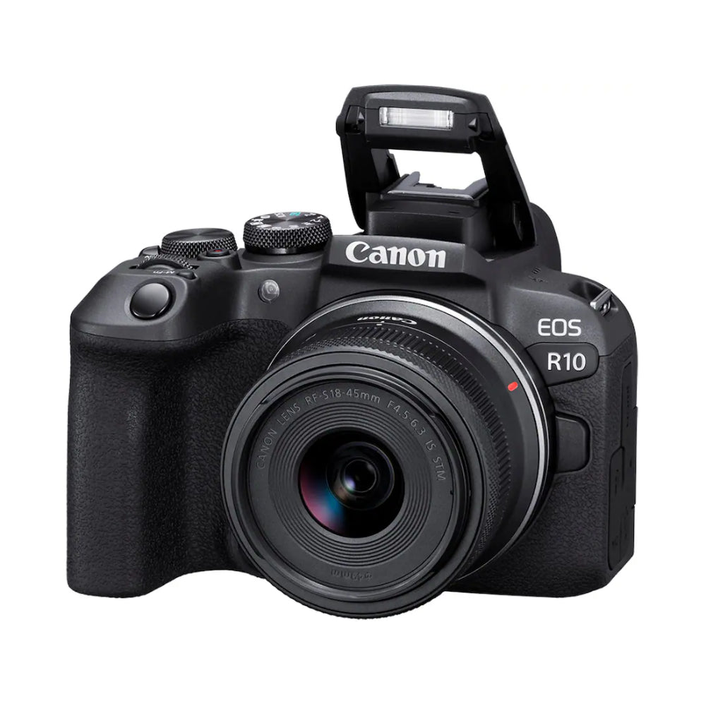 Canon EOS R10 24.2 MP Mirrorless Camera with RF-S18-45 f/4.5-6.3 IS STM Lens Content Creator Kit - Black
