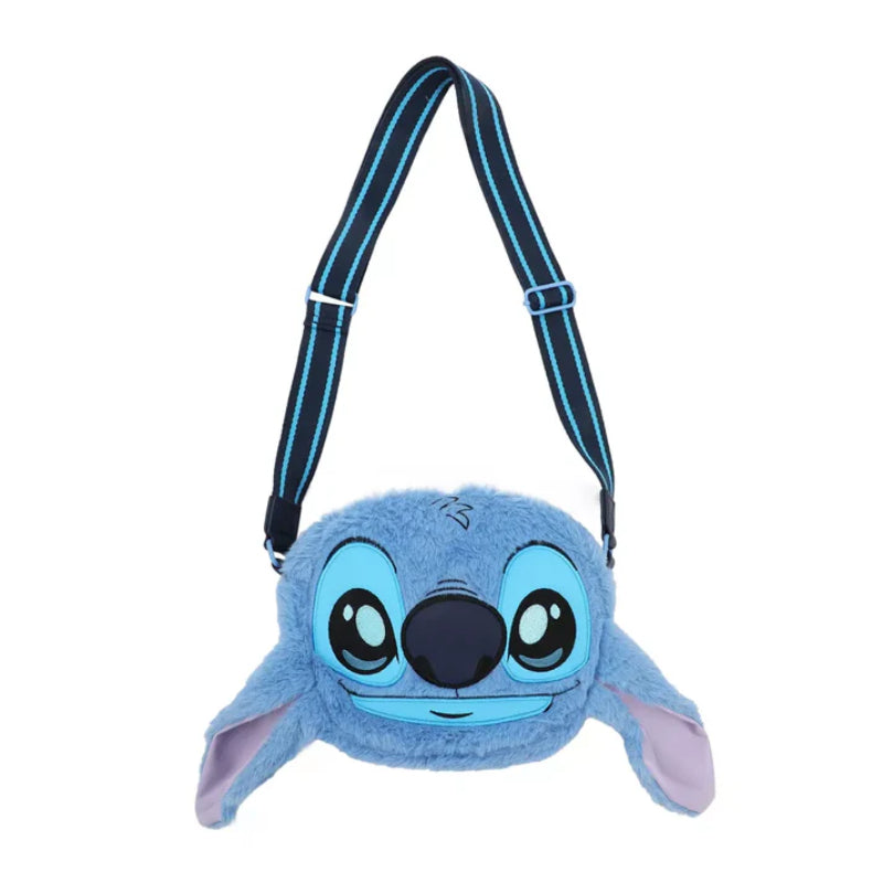 Disney Stitch Big Face Plush Crossbody Bag - Blue