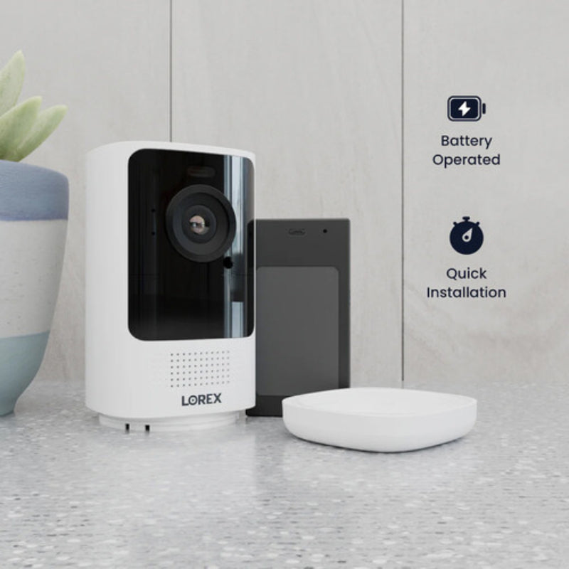 Lorex 4K UHD Outdoor Battery-Powered Wi-Fi Security Camera with Night Vision and Spotlight