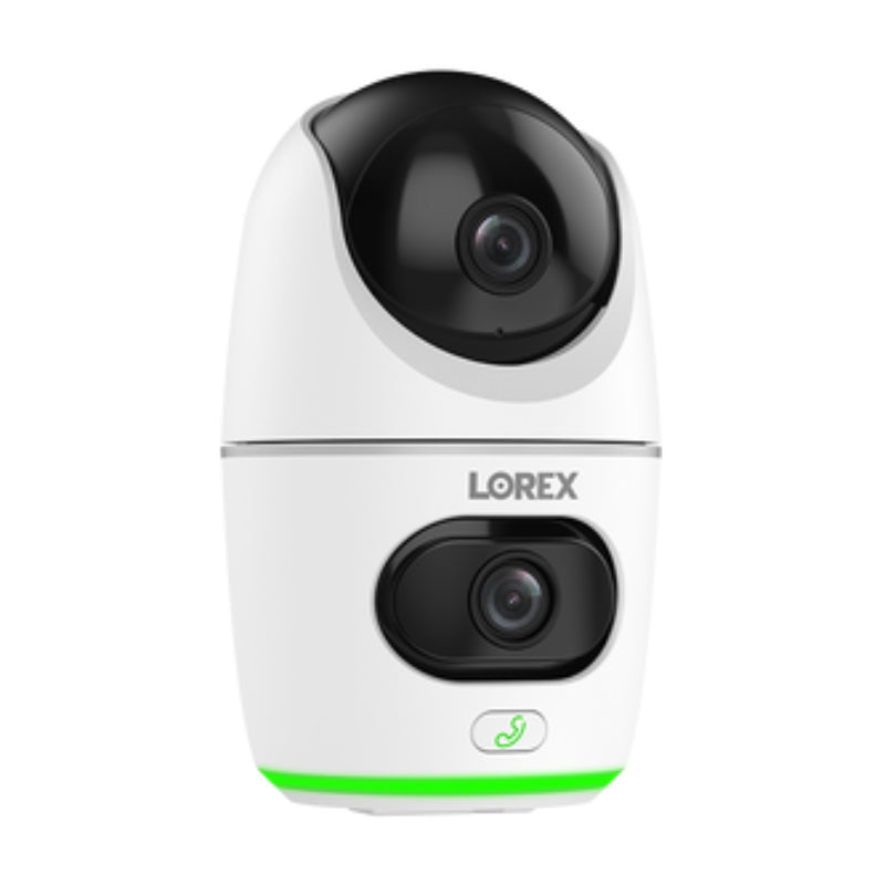 Lorex - 2K Dual Lens Indoor Pan-Tilt Wi-Fi Security Camera