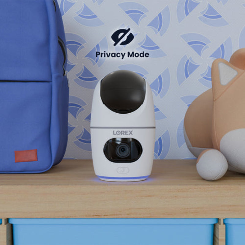 Lorex - 2K Dual Lens Indoor Pan-Tilt Wi-Fi Security Camera