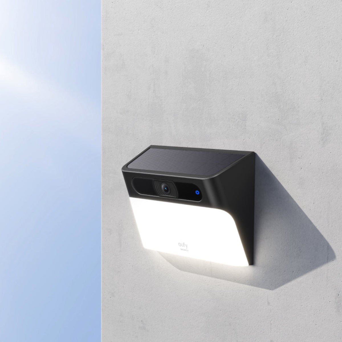 eufy S120 2K Solar Wall Light Cam with Night Vision - Black/White