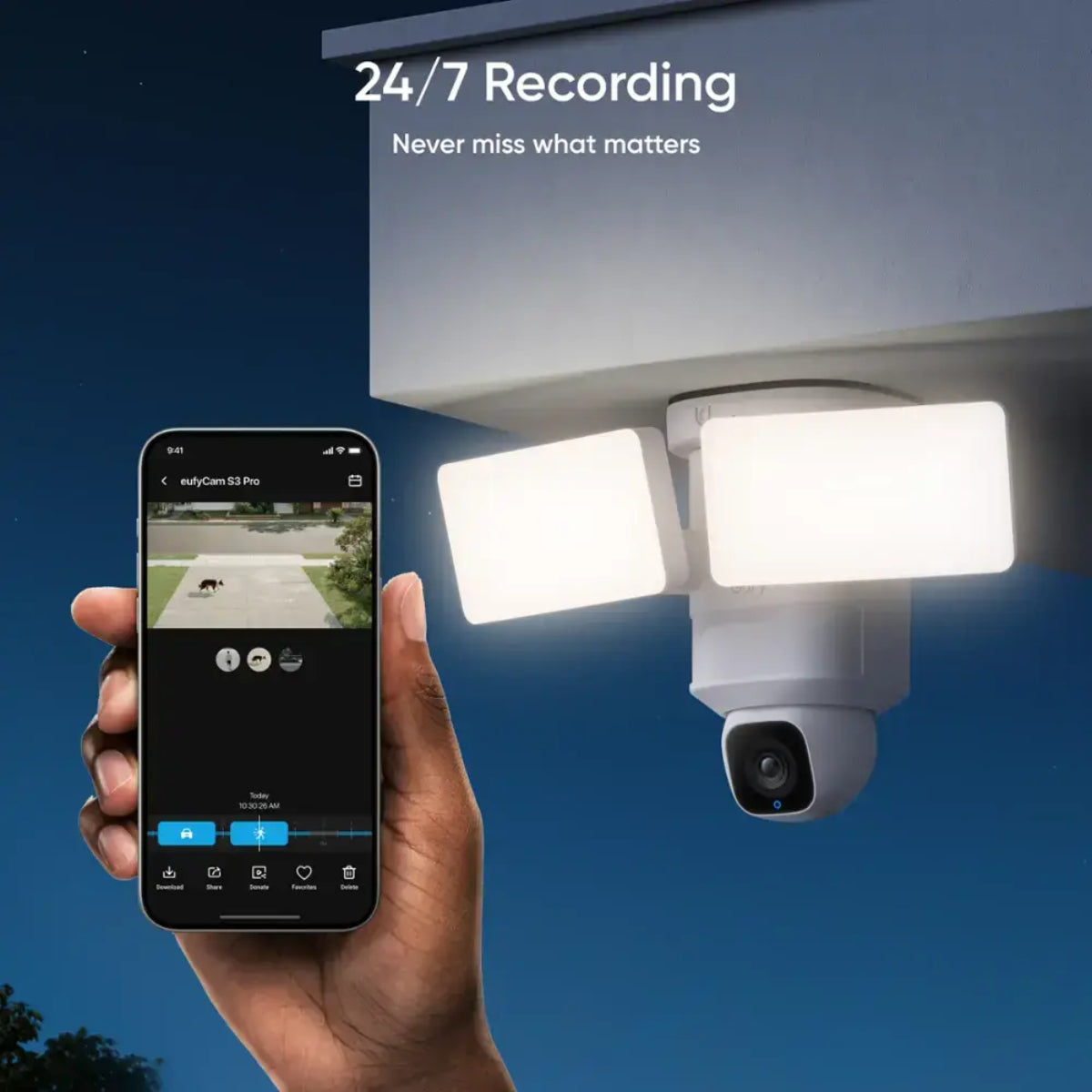eufy E30 Wired Outdoor Floodlight Camera with Wi-Fi Connectivity - White
