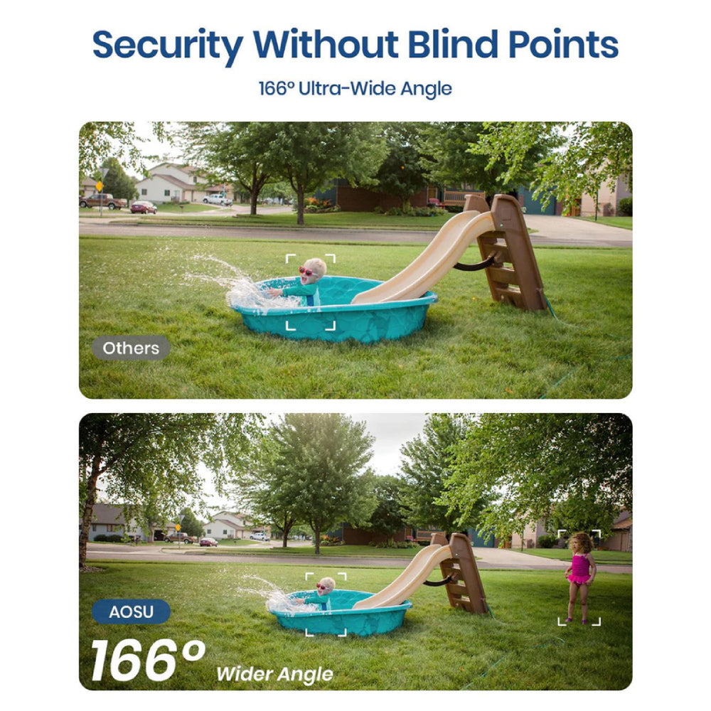 aosu C7P-2H Wi-Fi IP CCTV Camera Kit - White/Black