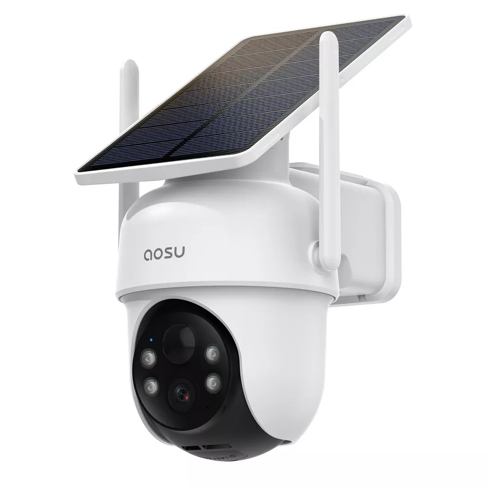 aosu C9C 2K QHD 3.0-MP Wi-Fi AI-Smart Solar Security Camera with Panoramic PTZ and Auto-Tracking - White