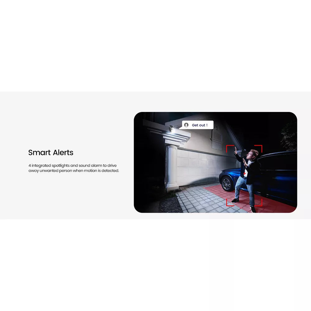 aosu C9C 2K QHD 3.0-MP Wi-Fi AI-Smart Solar Security Camera with Panoramic PTZ and Auto-Tracking - White