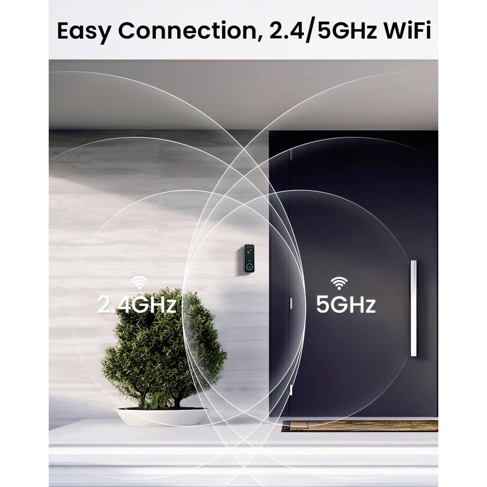 aosu V8S Ultra HD Doorbell Camera with Homebase - Black/White