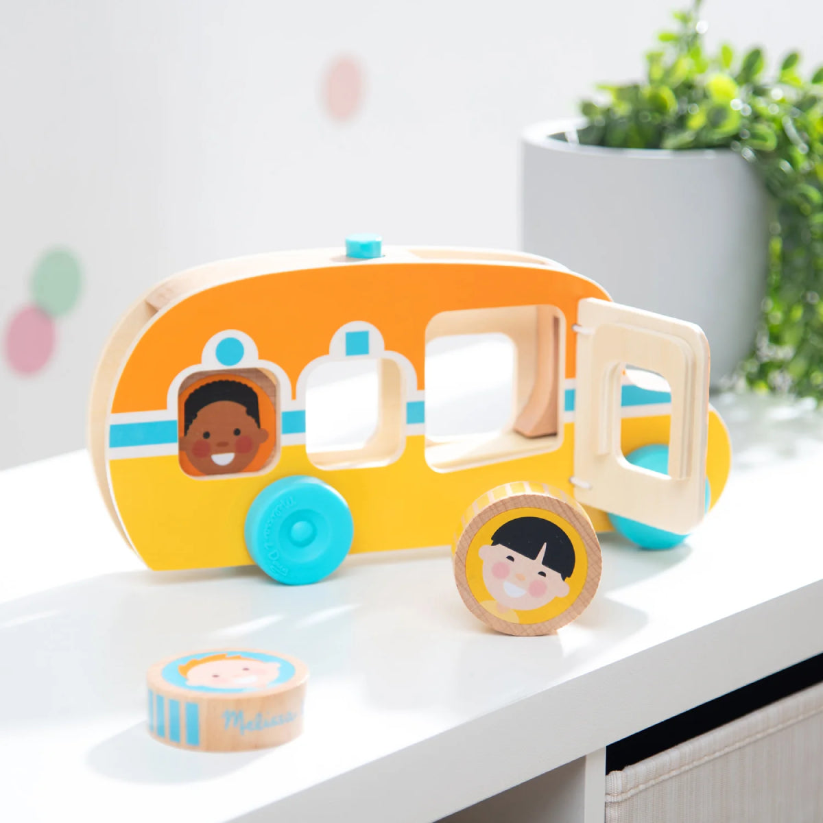 Melissa and Doug GO Tots Roll and Ride Bus (4 Pieces)