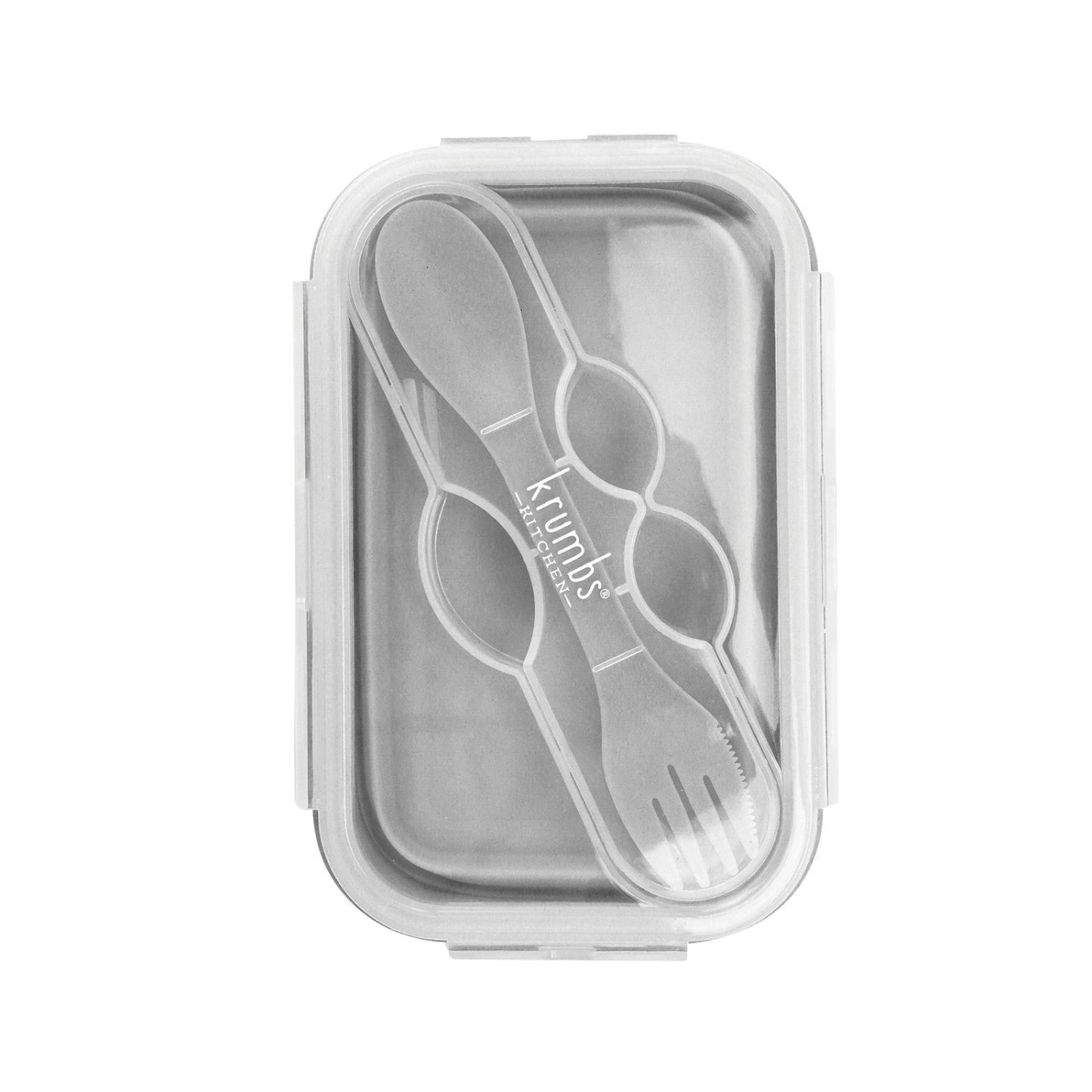 Krumbs Kitchen Silicone Collapsible Lunch Container - Gray