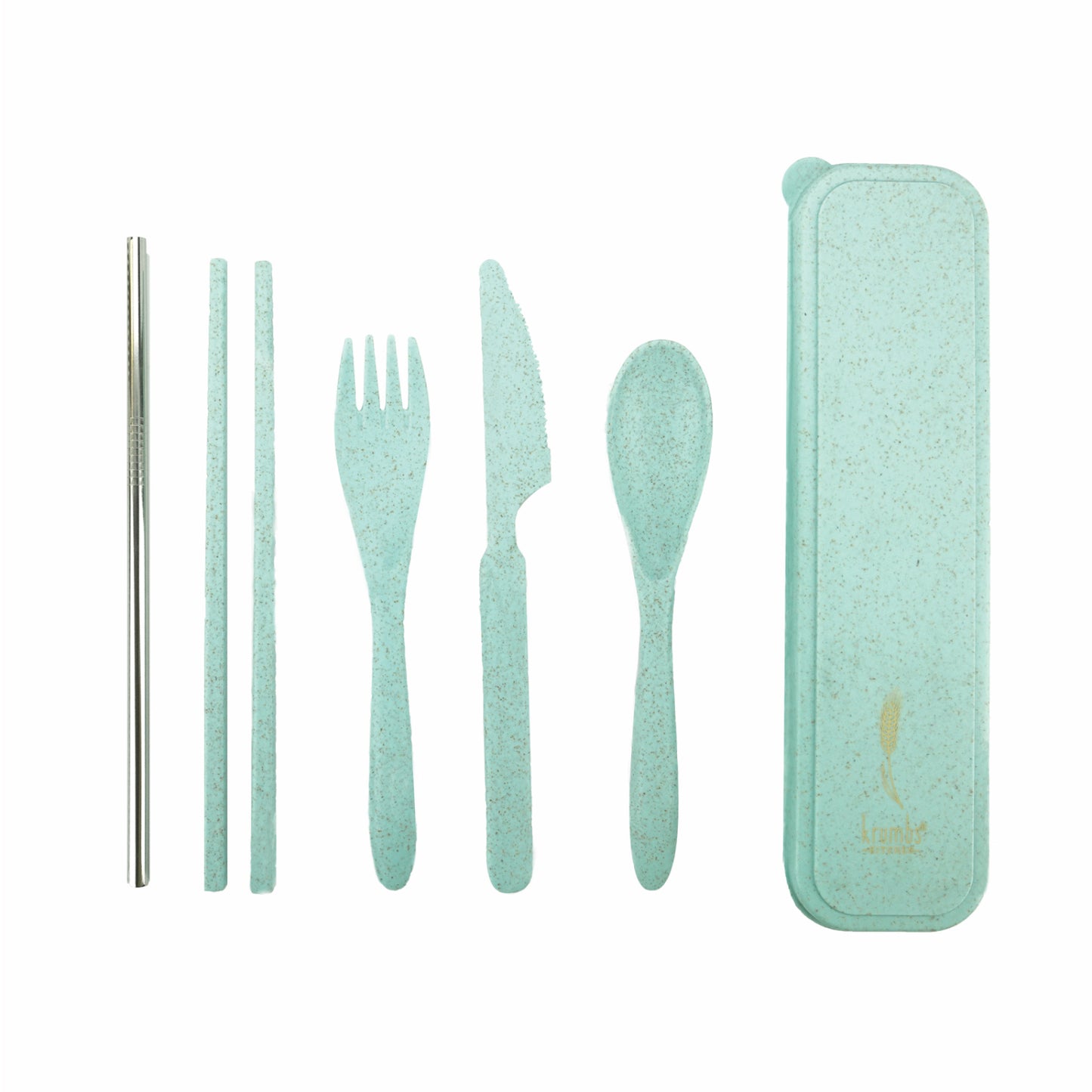 Krumbs Kitchen Against The Grain On-The-Go Wheat Straw Utensil Set -Assorted Colors