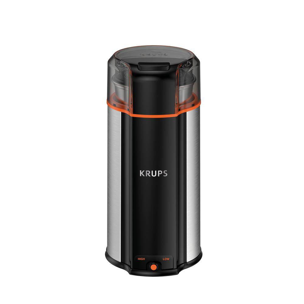 Krups GX336D50 Ultimate Silent 3-in-1 Electric Coffee & Spice Grinder - Black/Stainless Steel