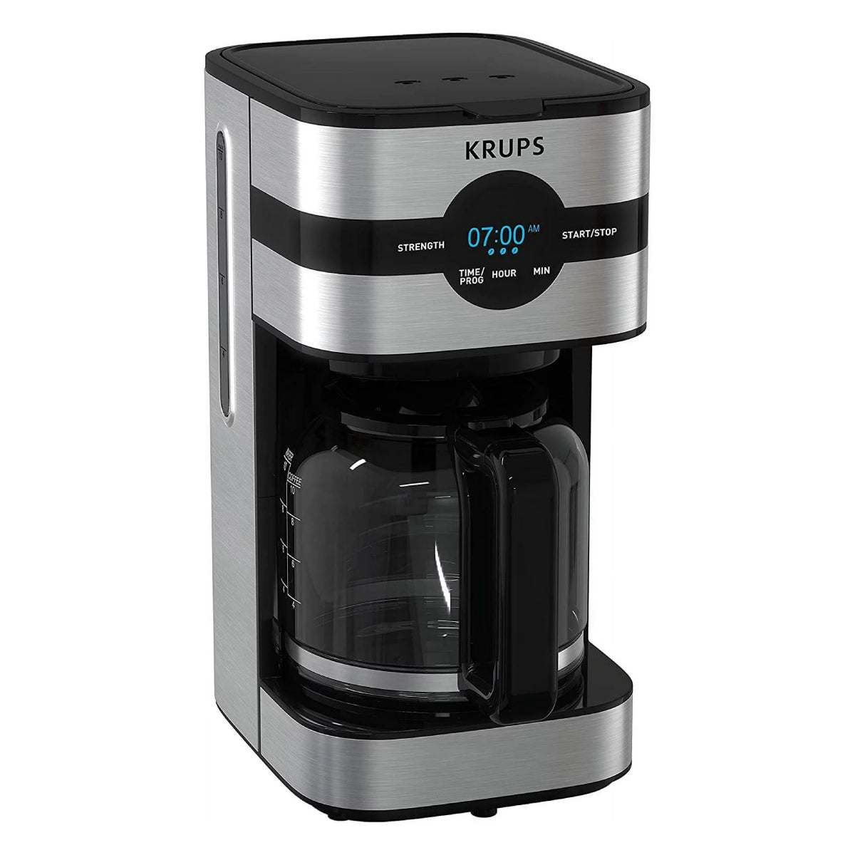 Krups KM205D50 Simply Brew 10-Cup Digital Drip Coffee Maker - Black/Stainless