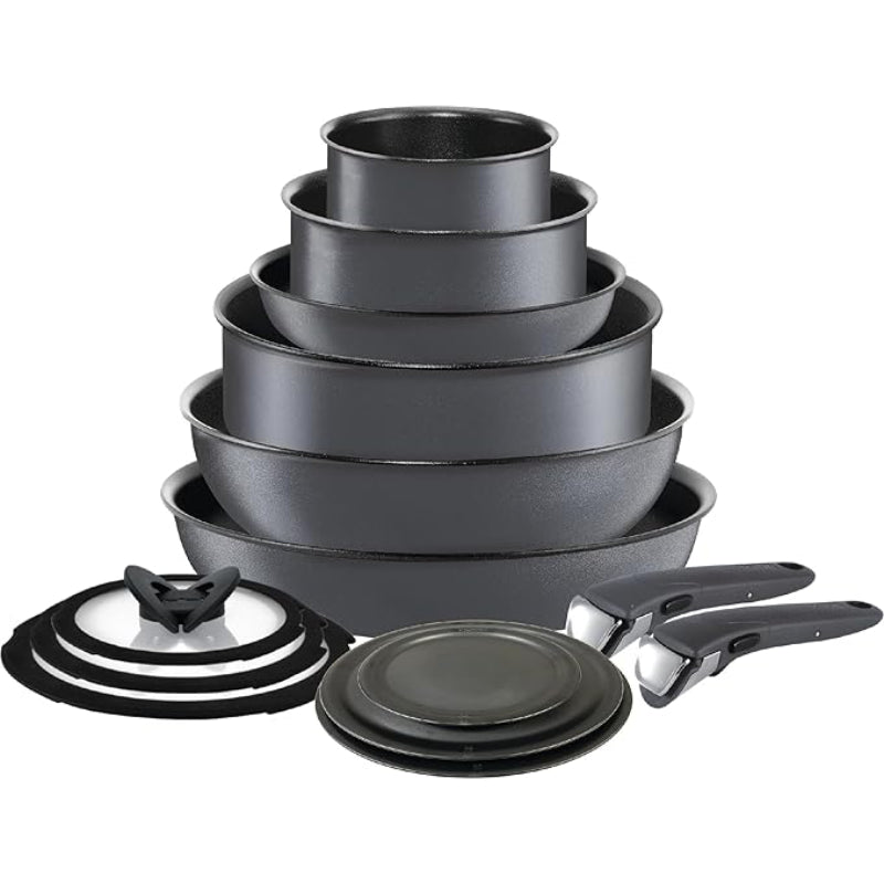 T-fal Ingenio Expertise Non-Stick Cookware (Set of 14) - Smoke Gray