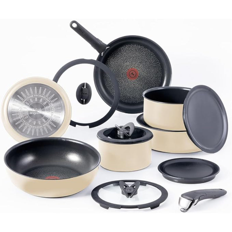 T-fal Ingenio Expertise Non-Stick Cookware (Set of 14) - French Vanilla