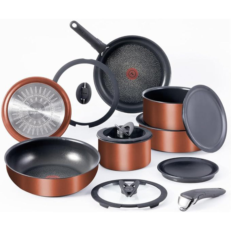 T-fal Ingenio Expertise Non-Stick Cookware (Set of 14) - Peach