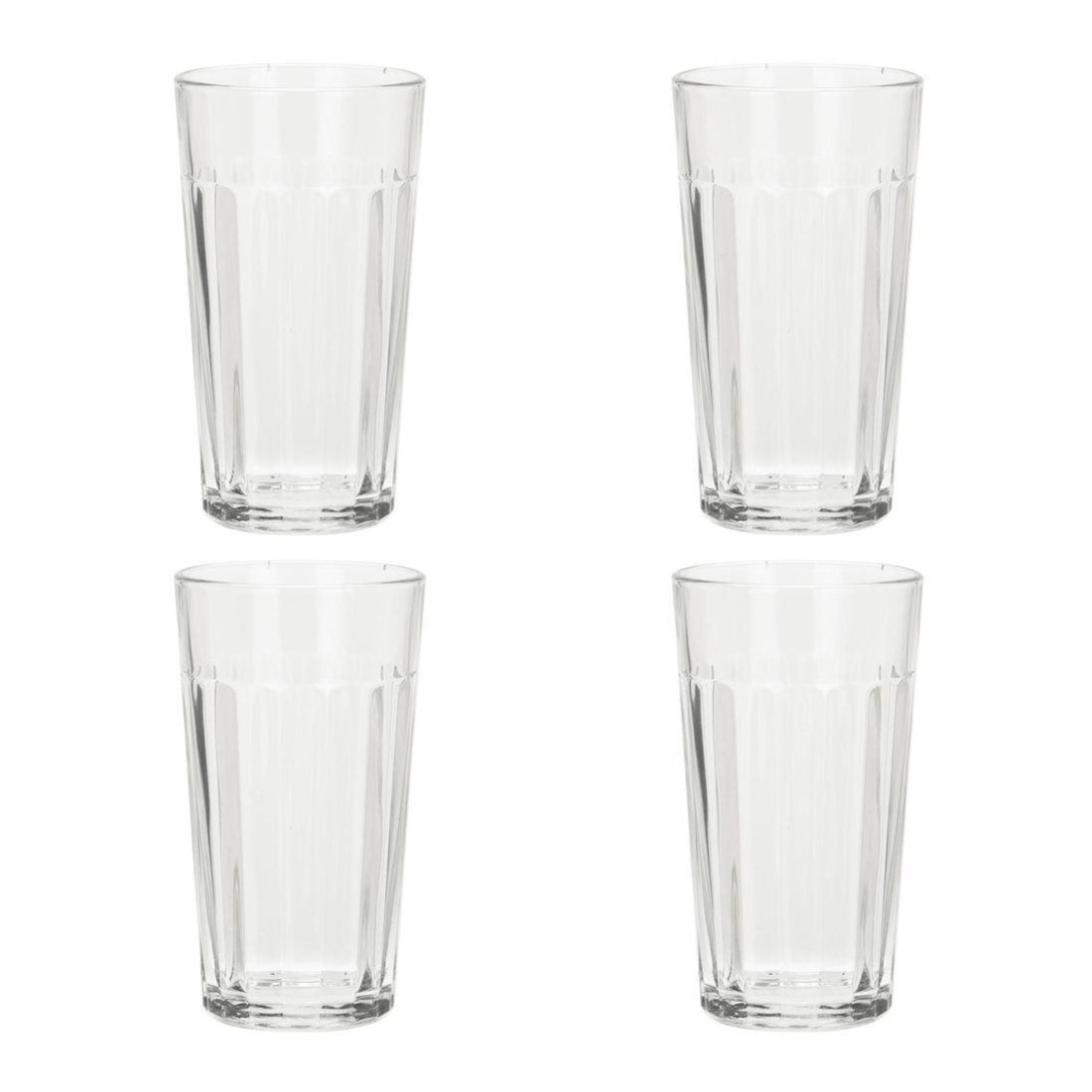 Koopman 11.5 oz Striped High Drink Glass Set of 4 - Clear
