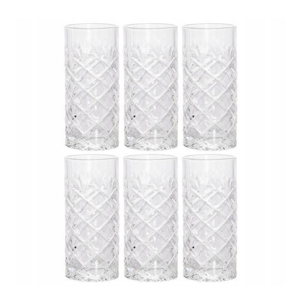Koopman 8.45 oz Long Drink Glass Set of 6 - Clear