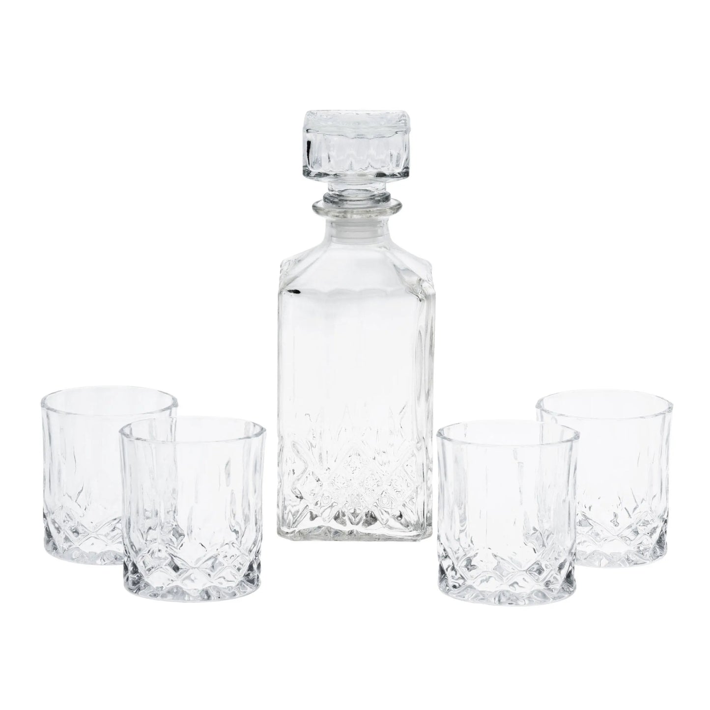 Koopman Decanter and Glasses Set (5-Piece) - Clear