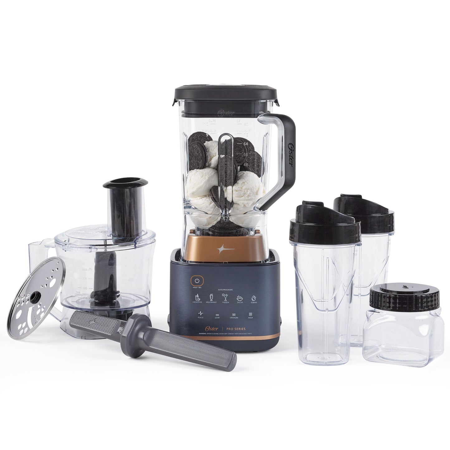 Oster XL Professional Kitchen System with Tamper Tool, Food Processor, 2 Blend-n-Go Cups, and Mini Jar