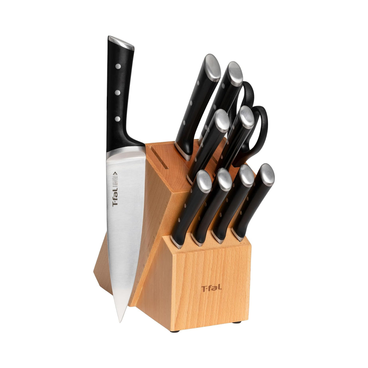 T-fal K282SB64 Ice Force Knife Block Set (11-Piece) - Silver/Black