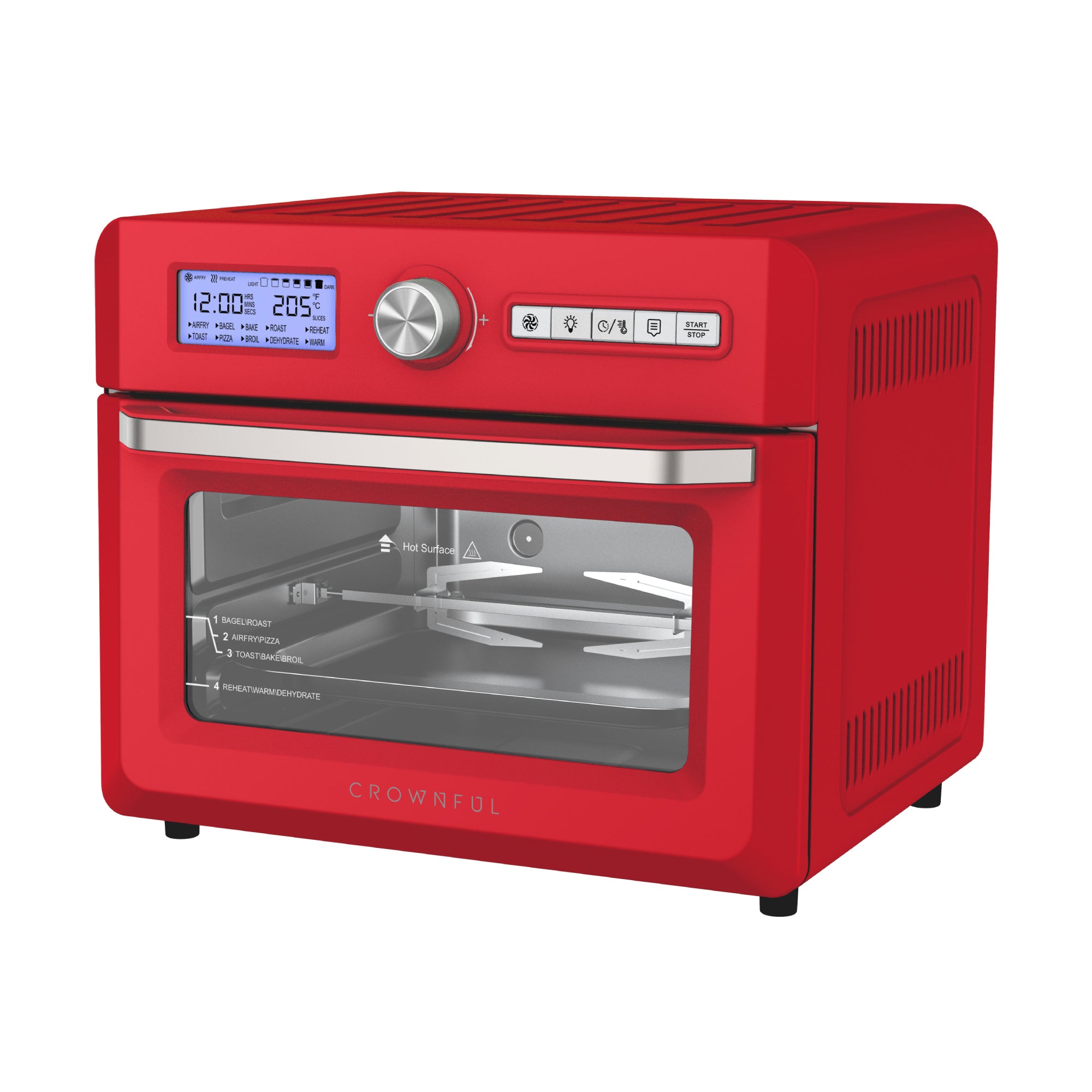 19 Quart Air Crownful Air Fryer Toaster Oven Crownful TO5712TULRD