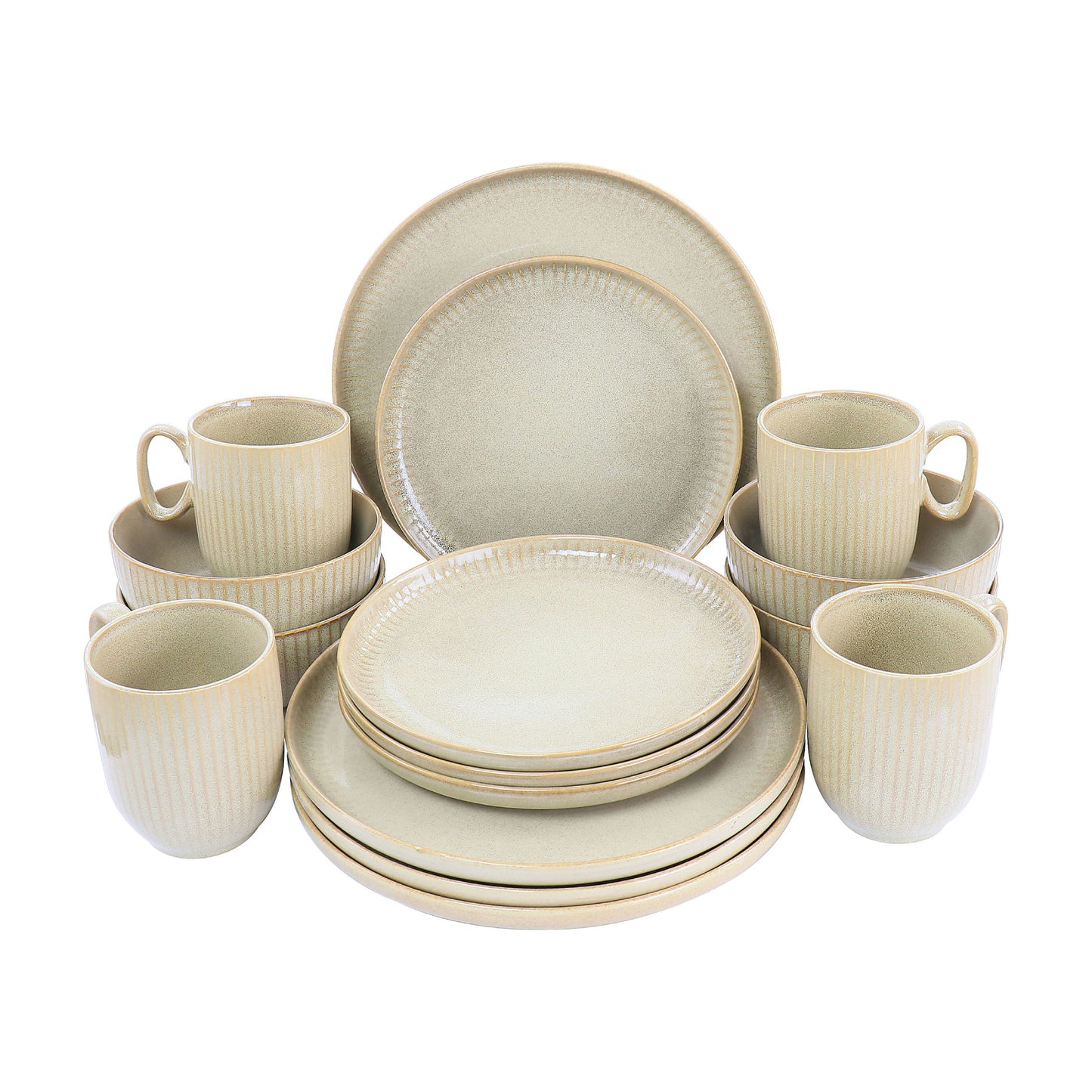 Gibson Elite Blaise Stoneware Dinnerware Set (16-Piece) - Beige