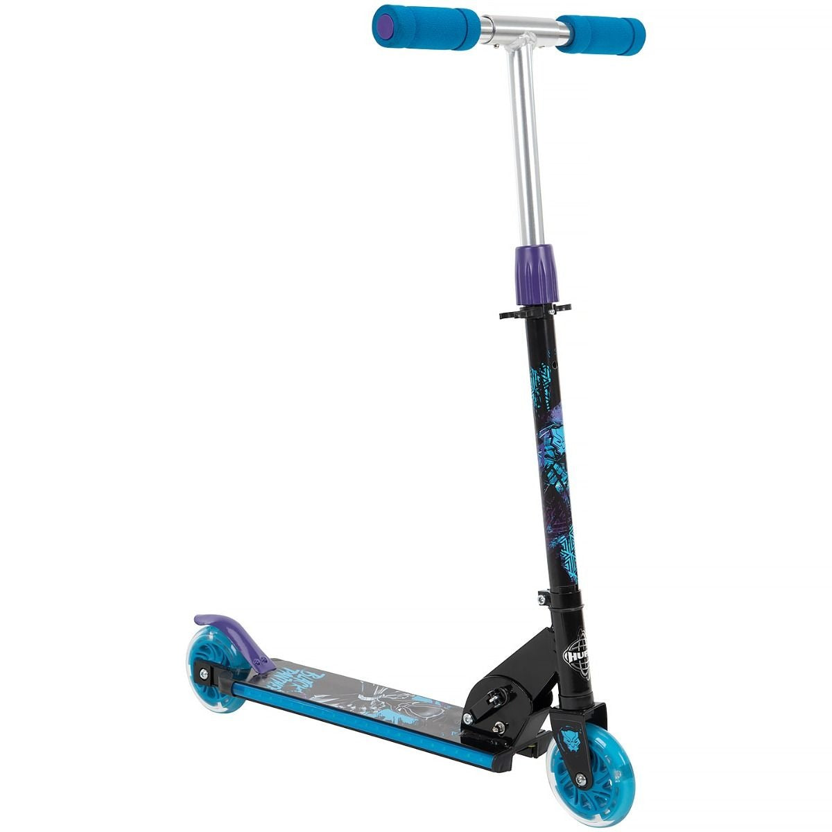 Huffy Marvel Black Panther Electro-Light Inline Scooter - Black/Blue