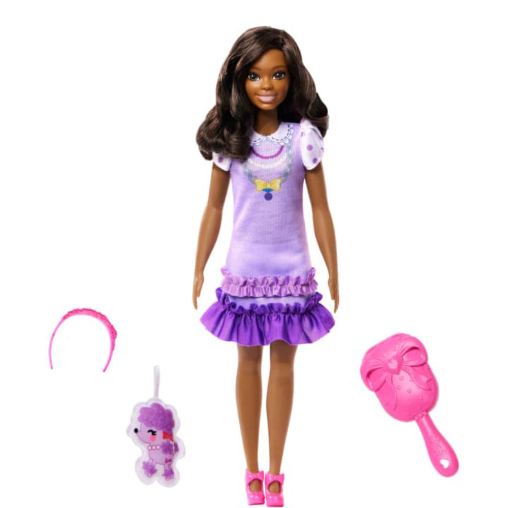 Barbie My First Brooklyn Preschool Doll with Soft Posable Body Kitten and Accessories