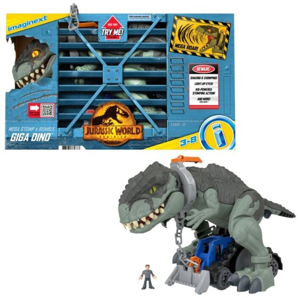 Fisher-Price Imaginext Jurassic World Dominion Mega Stomp & Rumble Giga Dinosaur Toy with Lights and Sounds