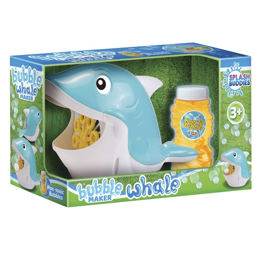 Splash Buddies 5.9" Whale Bubble Maker - Light Blue/White